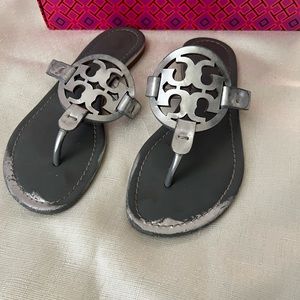 Silver Tory Burch sandals